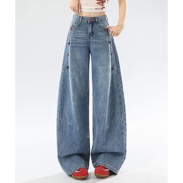ワイドパンツ ジーンズ デニム デニムパンツ バレルレッグ デニムパンツ レディース