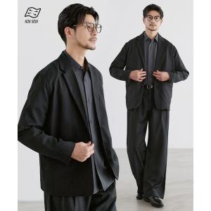 セットアップ Buyer's Select /「セットアップ 2点セット」「防シワ」ウール混シングルテーラードジャケット+２タックストレートパンツ メンズ
