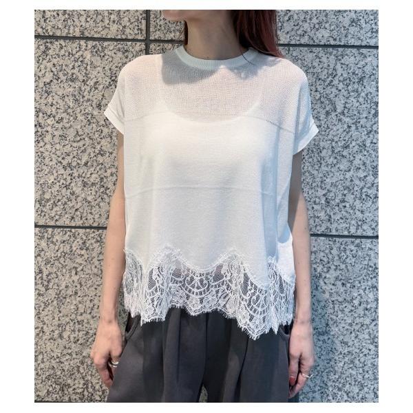ニット セーター 「MoNiLE/モニーレ」裾レースフレンチスリーブニット レディース