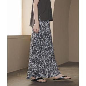 ロング スカート フラワープリントバイアススカート