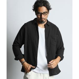 シャツ GARMENT-DYE DOUBLE GAUZE L/S SHIRT：製品染め ダブルガーゼ リラックスカジュアルシャツ / 接結ガーゼ / ガーメントダイ / 製品染め / フェード感