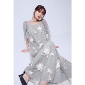 パーティードレス ドレス フローラルAラインドレス マタニティ 妊婦 パーティードレス オケージョンドレス 結婚式 二次会 同窓会 成人式 お呼ばれワンピース