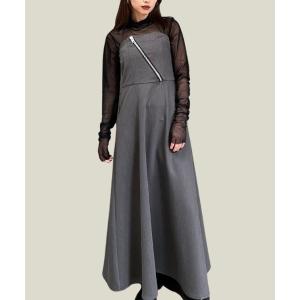 「LEANN MOMENT」 ベアトップワンピース MEDIUM グレー レディース