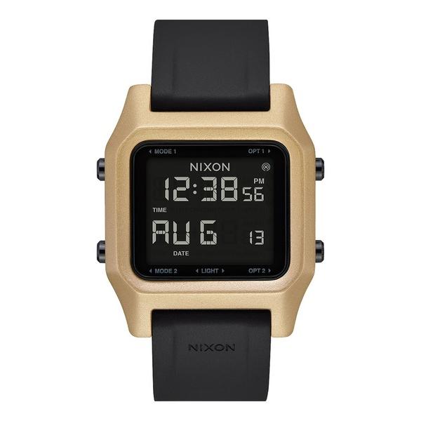 「NIXON」 デジタル腕時計 FREE ブラック×ゴールド メンズ