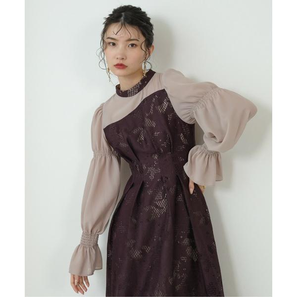 「Kana」 長袖ワンピース M バーガンディー レディース