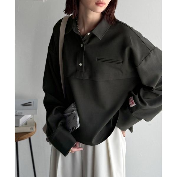 「Java」 長袖シャツ LARGE チャコール レディース