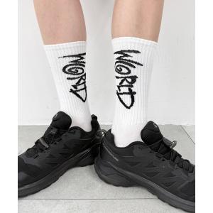 靴下 WEGO/worldロゴソックス メンズ