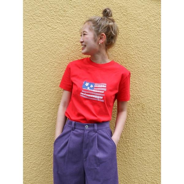 tシャツ 半袖 MY NAME IS PETER別注 (W) USA FLAG APPLIQUE T...