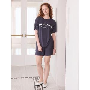 ジェラートピケ パジャマ ルームウェア カジュアルレーヨンロゴTシャツ＆ショートパンツセット レディース｜ZOZOTOWN Yahoo!店