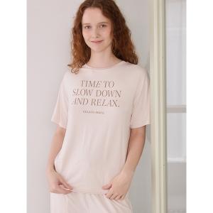 ジェラートピケ パジャマ ルームウェア 「接触冷感」レーヨンロゴTシャツ レディース