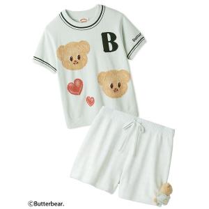 パジャマ ルームウェア 「WEB限定」「セット商品」「BUTTERBEAR」ニットプルオーバー＆ニットショートパンツSET レディース
