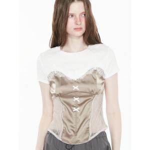 tシャツ 半袖 Corset Docking T-shirt / コルセットドッキングＴシャツ レディース