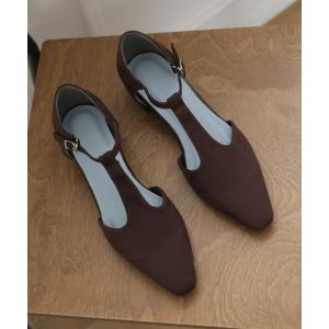 パンプス 歩きやすい Tストラップセパレートパンプス