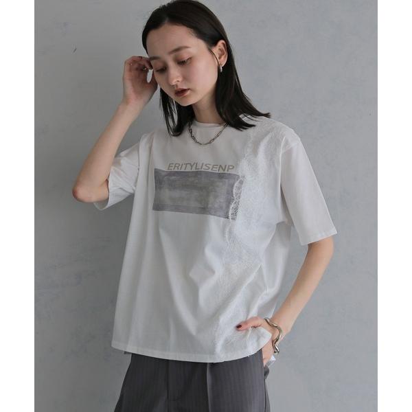 tシャツ 半袖 「＆g'aime」フォトグラフィックレースTシャツ　PHOTO GRAPHIC LA...