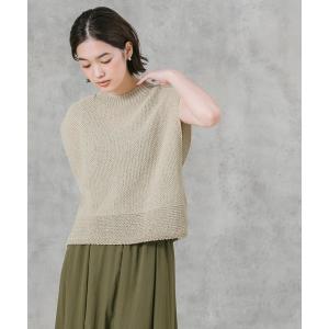 「CLOCHE」 半袖ニット FREE ライトベージュ レディース