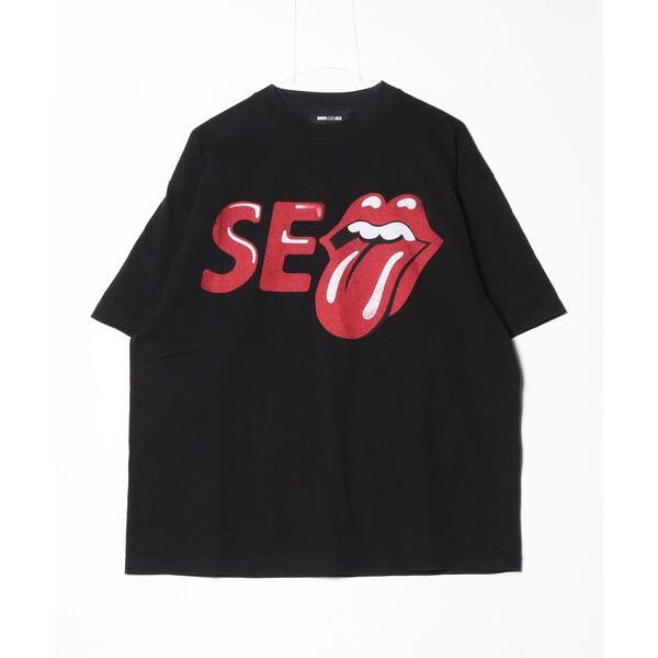 「WIND AND SEA」 半袖Tシャツ「The Rolling Stonesコラボ」 L ブラッ...