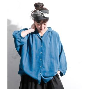 「soulberry」 長袖ブラウス M ブルー レディース