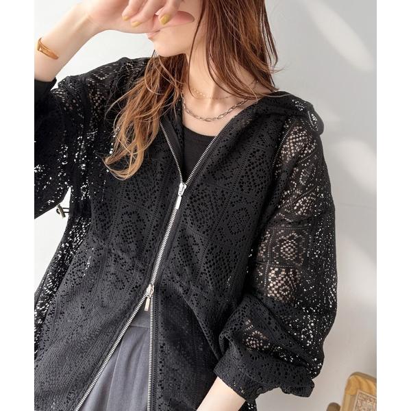「Java」 ジップアップパーカー MEDIUM ブラック レディース