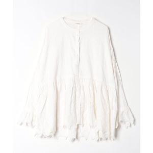 「soulberry」 レース長袖チュニック 5L ホワイト レディース