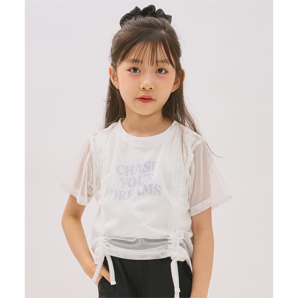 tシャツ 「インナーつき」メッシュドロスト半袖Tシャツセット キッズ 子供服 女の子