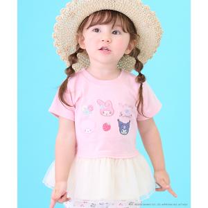 tシャツ 「サンリオキャラクターズ/冷感」チュールドッキング半袖Tシャツ キッズ 子供服 女の子