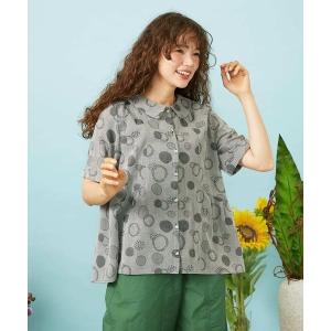 ブラウス シャツ Rueda Feliz ドットジャカード襟付きブラウス レディース