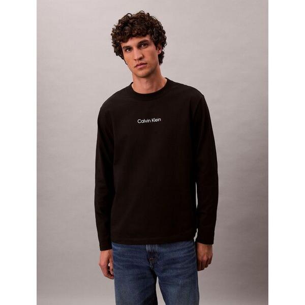 tシャツ Tシャツ - ロングスリーブリラックススタンダードロゴクルーネックTシャツR メンズ