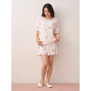 ジェラートピケ パジャマ ルームウェア ピケモチーフ柄ショートパンツ レディース