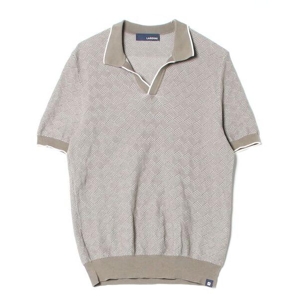 「LARDINI」 半袖ニット 50 グリーン メンズ