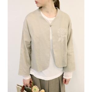「haupia」 ジャケット MEDIUM グレイッシュベージュ レディース