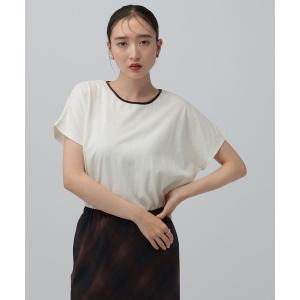 tシャツ 半袖 バックベロアリボンフレンチスリーブ　885513 レディース