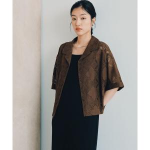 ブラウス シャツ 半袖 パネルレース開襟シャツSS　1043163 レディース