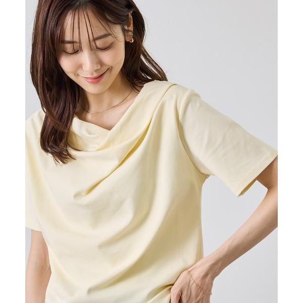 tシャツ ハーフスリーブドレープカットトップス レディース