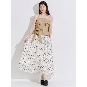 ワンピース トレンチビスチェ異素材ドッキングキャミワンピース