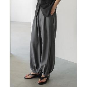 ワイドパンツ パンツ 「UVカット/UPF最大45/吸水速乾/洗濯機で洗える/シワになりにくい」 「低身長/高身長サイズ有」リネンライクタックバルーンパンツ「A…