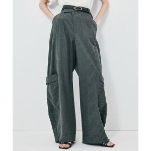 ワイドパンツ カーゴパンツ 「STUDIOUS/ステュディオス」Soft Barrel Leg Flap Cargo Trousers/ソフトバレルレッグフラップカーゴトラウザーズ/ウエストゴ…