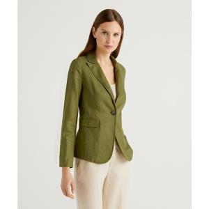 「BENETTON (UNITED COLORS OF BENETTON)」 テーラードジャケット 38 カーキ レディース