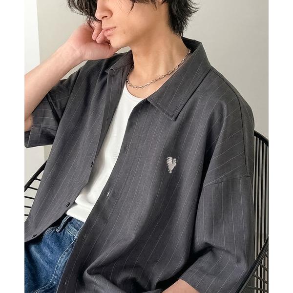 「Java」 半袖シャツ LARGE チャコールグレー メンズ