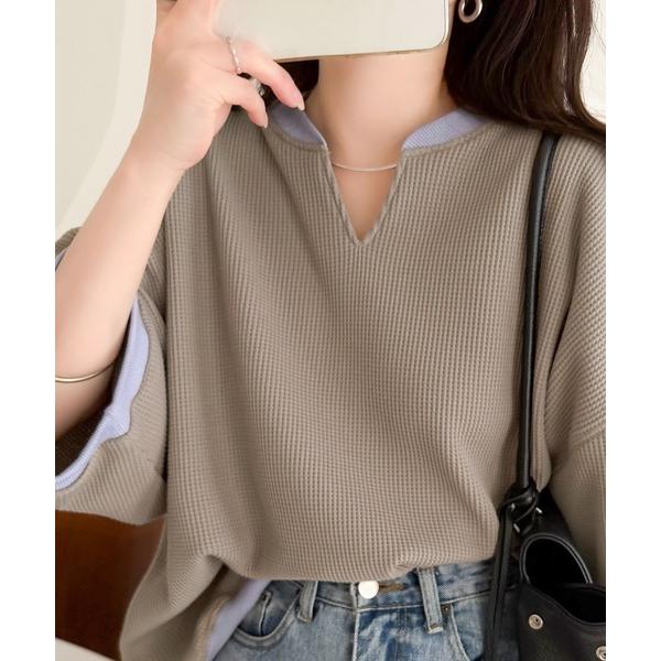 「Java」 半袖カットソー X-LARGE モカ レディース