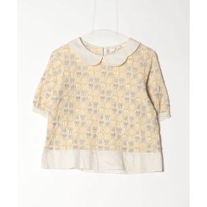 「nesessaire」 花柄半袖ブラウス FREE イエロー レディース