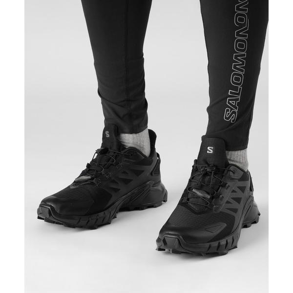 「SALOMON」 ローカットスニーカー 27.5cm ブラック×ブラック メンズ