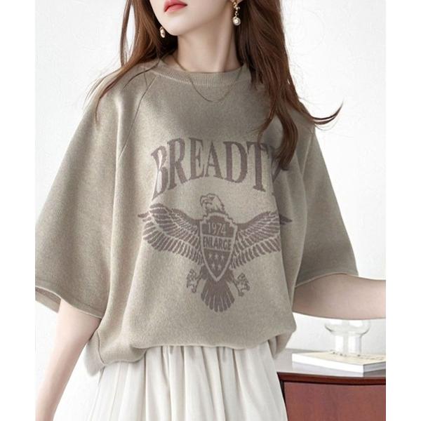 「Java」 半袖ニット X-LARGE ベージュ レディース