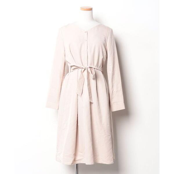 「NATURAL BEAUTY BASIC」 7分袖ワンピース MEDIUM ベージュ レディース