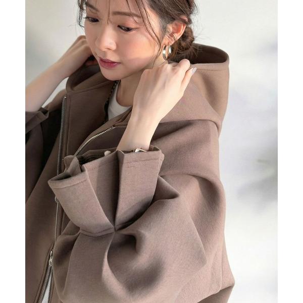 「classicalelf」 ジップアップパーカー SMALL モカ レディース