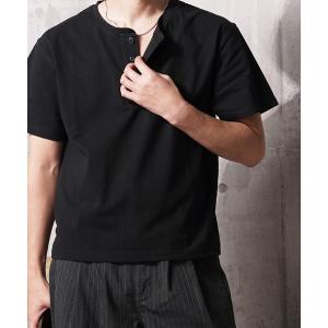 ヘンリーネック tシャツ 「N.W.T」8.5oz クロップド ヘンリーネックTシャツ / ヘビーウェイト 綿100% ユニセックス メンズ レディース