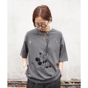 tシャツ 半袖 GOOD ROCK SPEED (グッドロックスピード) 別注MickeyペイントTEE/UNISEX レディース メンズ