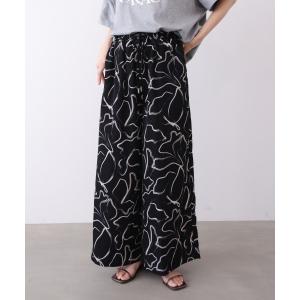 ワイドパンツ パンツ 線柄ワイドパンツ レディース