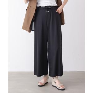 ワイドパンツ パンツ 布帛見えカットセミワイドパンツ レディース