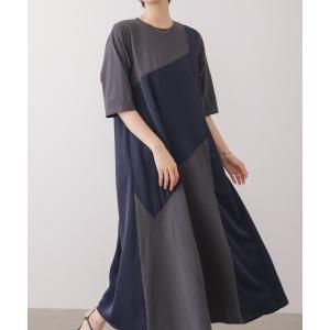 ワンピース 「吸水速乾／UVカット」「サイズ展開あり」ジオメトリックブロッキングワンピース
