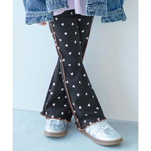 パンツ えらべる総柄＆メロウデザイン リブフレアパンツ キッズ 子供服 女の子